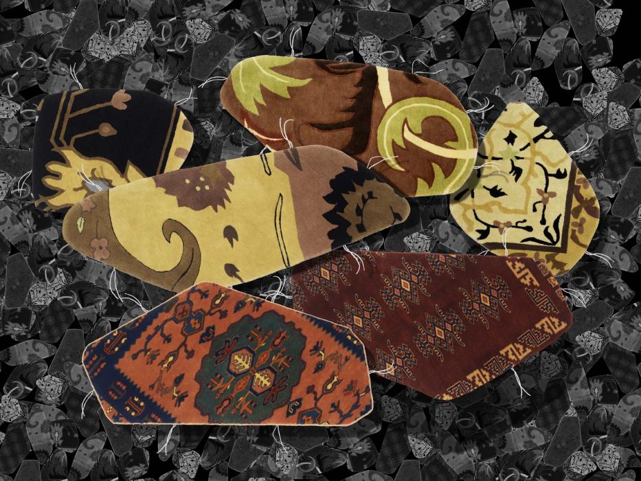 How can luxury rugs with different shapes be combined?